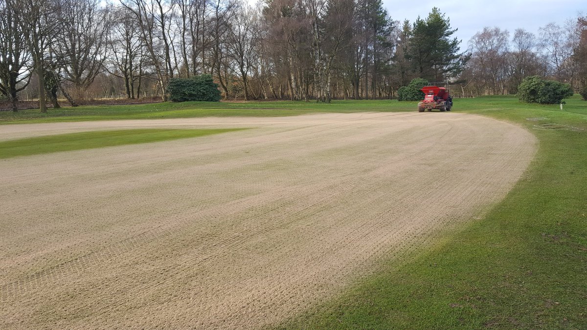 Busy leading up to opening <a href="/cobblehallgc/">Leeds Golf Club Ltd</a> 
A rake of fairways,drainage finished on 3rd fairway.  Greens hollow and solid tined and deep scarification followed with dressing of sand