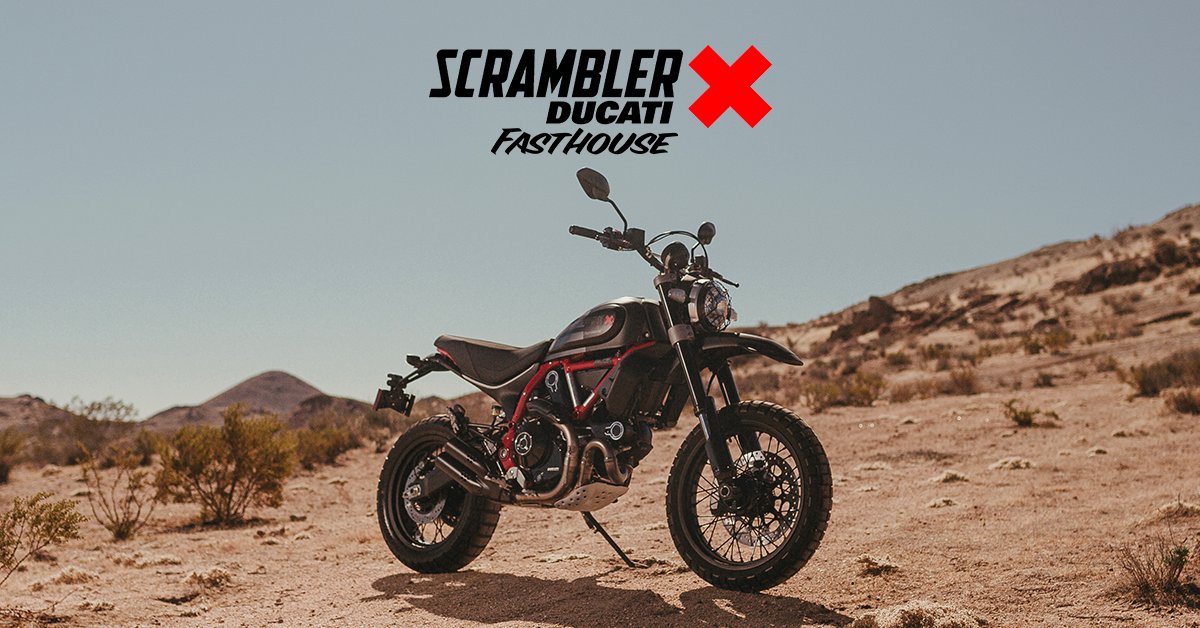 The new #ScramblerDucati #DesertSled #Fasthouse looks wildly perfect. Just add dirt. #GetDesertStoked - ducat.it/ScramblerDucati