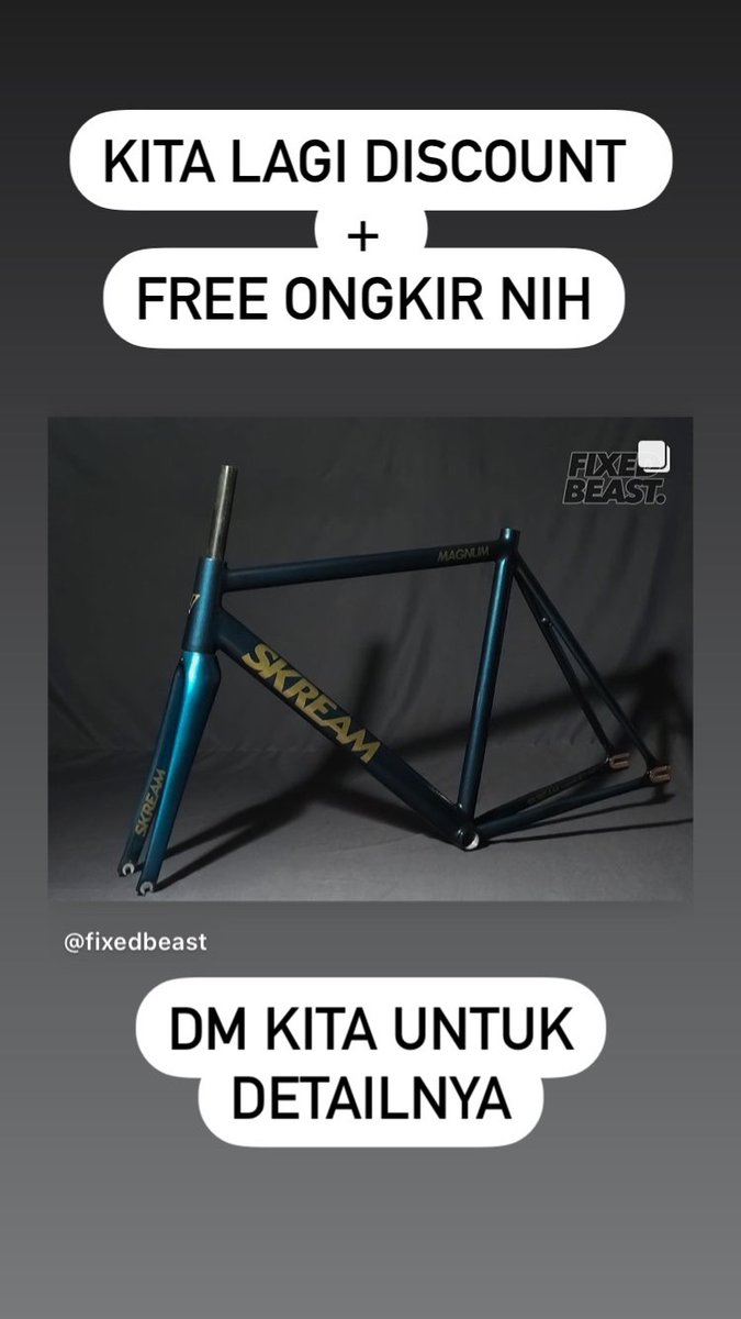 fixedbeast's tweet image. Kita lagi ada promo + free ongkir nih, DM kita ya untuk info lebih lanjut
- SKREAM Turquoise size M
- SKREAM Violet size M
- Izumi jetblack silver/black
#fnfjb  #fixedgearindonesia