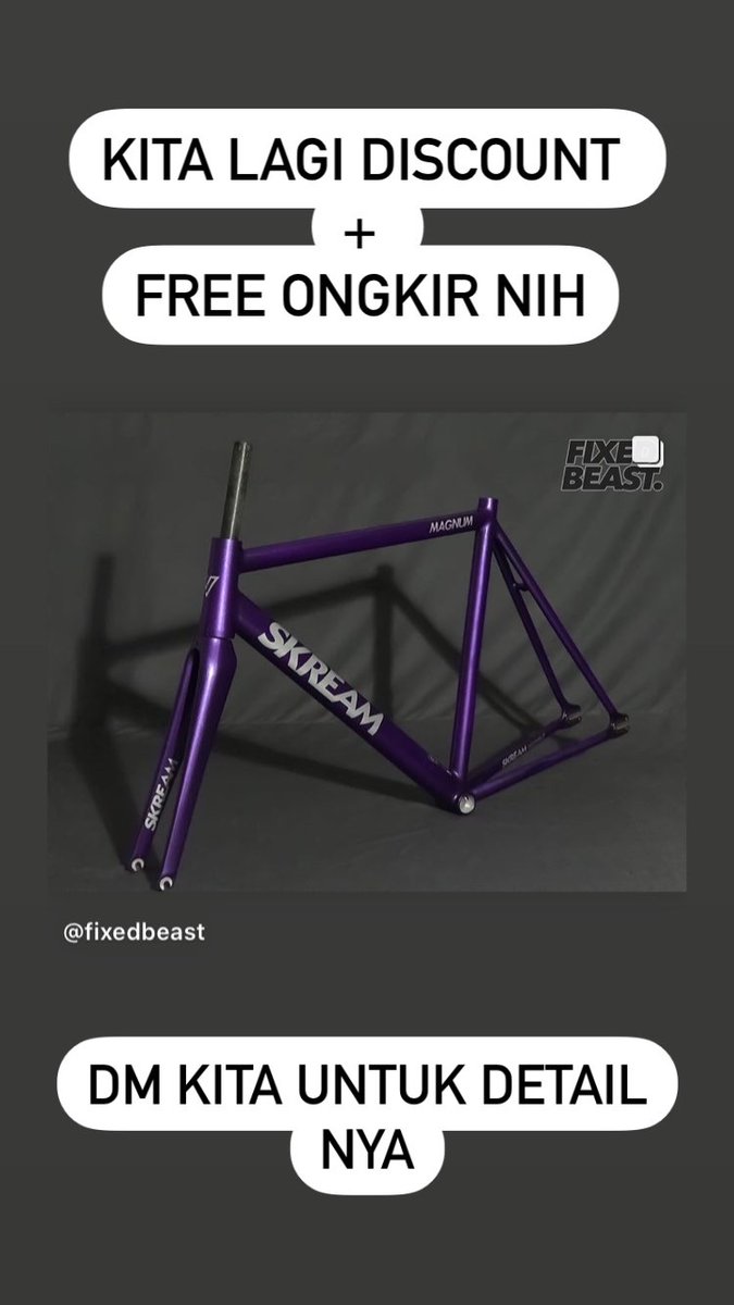 fixedbeast's tweet image. Kita lagi ada promo + free ongkir nih, DM kita ya untuk info lebih lanjut
- SKREAM Turquoise size M
- SKREAM Violet size M
- Izumi jetblack silver/black
#fnfjb  #fixedgearindonesia