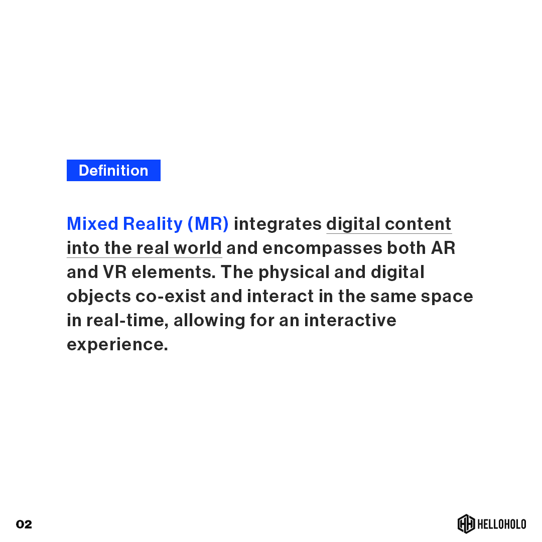 helloholosg's tweet photo. Mixed Reality (MR) takes Augmented and Virtual Reality a step further by melding the physical world with the virtual to enable real-time interactions within the hybrid environment. 

Interested to know more about MR?  Reach out to us at https://t.co/AyZqq1KQm9!

#mixedreality https://t.co/g2Dv2PPvyV