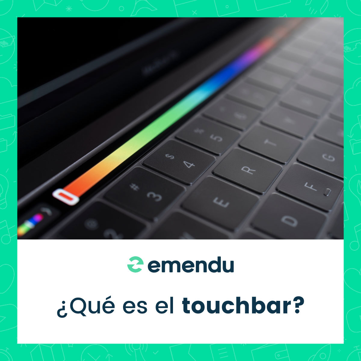 ¿Sabes que hay versiones de MacBook con Touchbar? Esta barra táctil, además de ser muy chula, es súper útil para mejorar la productividad, al tener accesos directos a herramientas de forma más orgánica. 

#emendu #renting #rentingtecnológico #touchbar #macbookpro