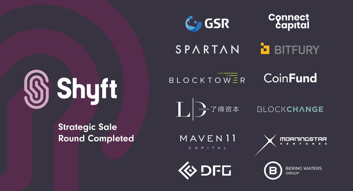 shyftnetwork's tweet image. 🔮We're thrilled to announce the completion of our latest strategic sale round with major industry participants including @TheSpartanGroup, @coinfund_io, @Maven11Capital, and @GSR_io.  Full details below ⬇️ 🚀  #shyftnetwork #launch bit.ly/3qyqskK