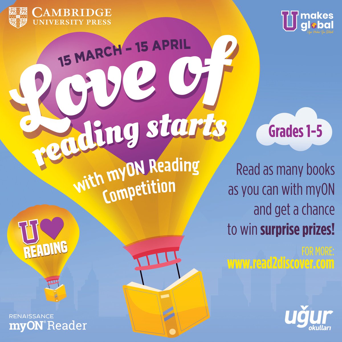 USefakoy's tweet photo. 15 March- 15 April Love of reading starts! 

Dear students, read as many books as you can with myON and get a chance to win surprise prizes! 

#UmakesUglobal
#read2discover
#Ugurschools
#myONreader
#Ulovesreading
#Imagination
#Loveofreading
#Readingcompetition
#Widenyourworld https://t.co/Nl4pqt1kGr