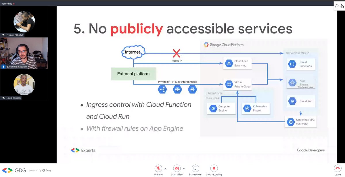 GDGCloudAbidjan's tweet image. #CloudRunWeek 
Thanks to you @gblaquiere for having accepted our invitation.

We had a great talk on the security of @GoogleCloudTech #serverless services. 

We hope the 31 participants learned a lot.  The video will be available on Saturday.

Partner : @gdgnantes &amp;amp; @jlandure