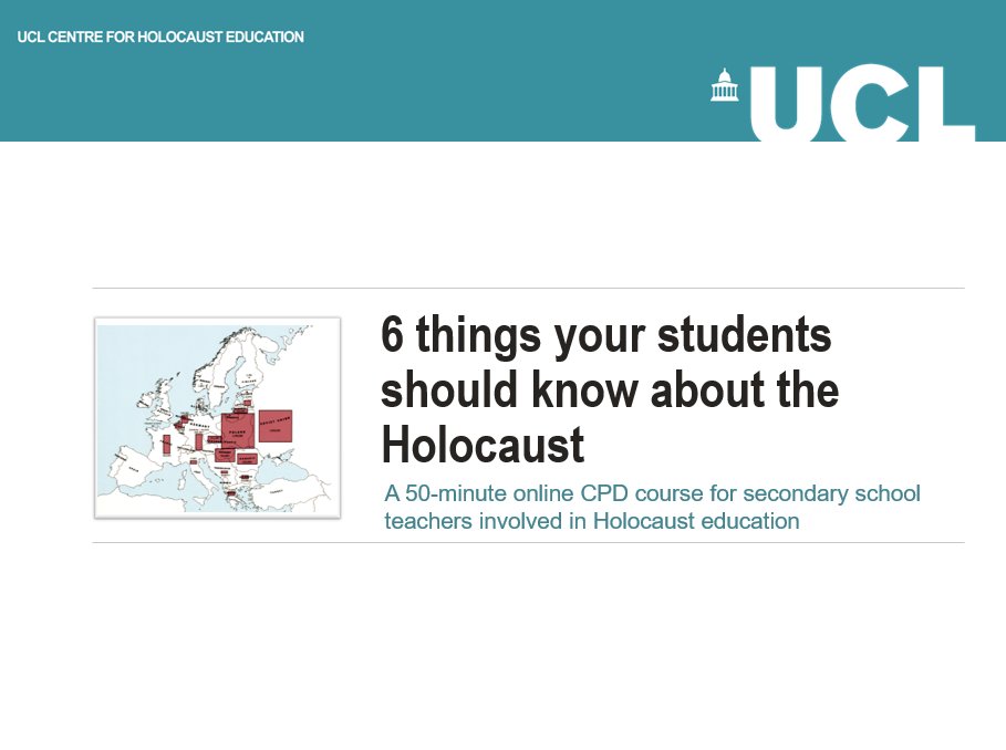 UCL_Holocaust's tweet photo. Responsibility for the crime of the Holocaust was much broader than just Hitler’s.
Learn more in our short #onlineCPD, ‘6 things all students should know about the Holocaust by the end of Year 9’, https://t.co/juN5y3ReZe RT @histassoc @Counsell_C @freereed59 @apf102 #CPDathome https://t.co/Pk7WUeBD45