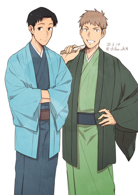 着物を着てみたマルコとジャン? 
