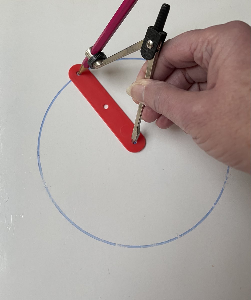 Example from yestersdays session 'Supporting lower attainers - constructions unit'.  Do children really 'see' the radius of the circle when they are so focussed on controlling the pair of compasses?  Using Geostrips helps affirm the link.  <a href="/MathsMastery/">Mathematics Mastery</a>