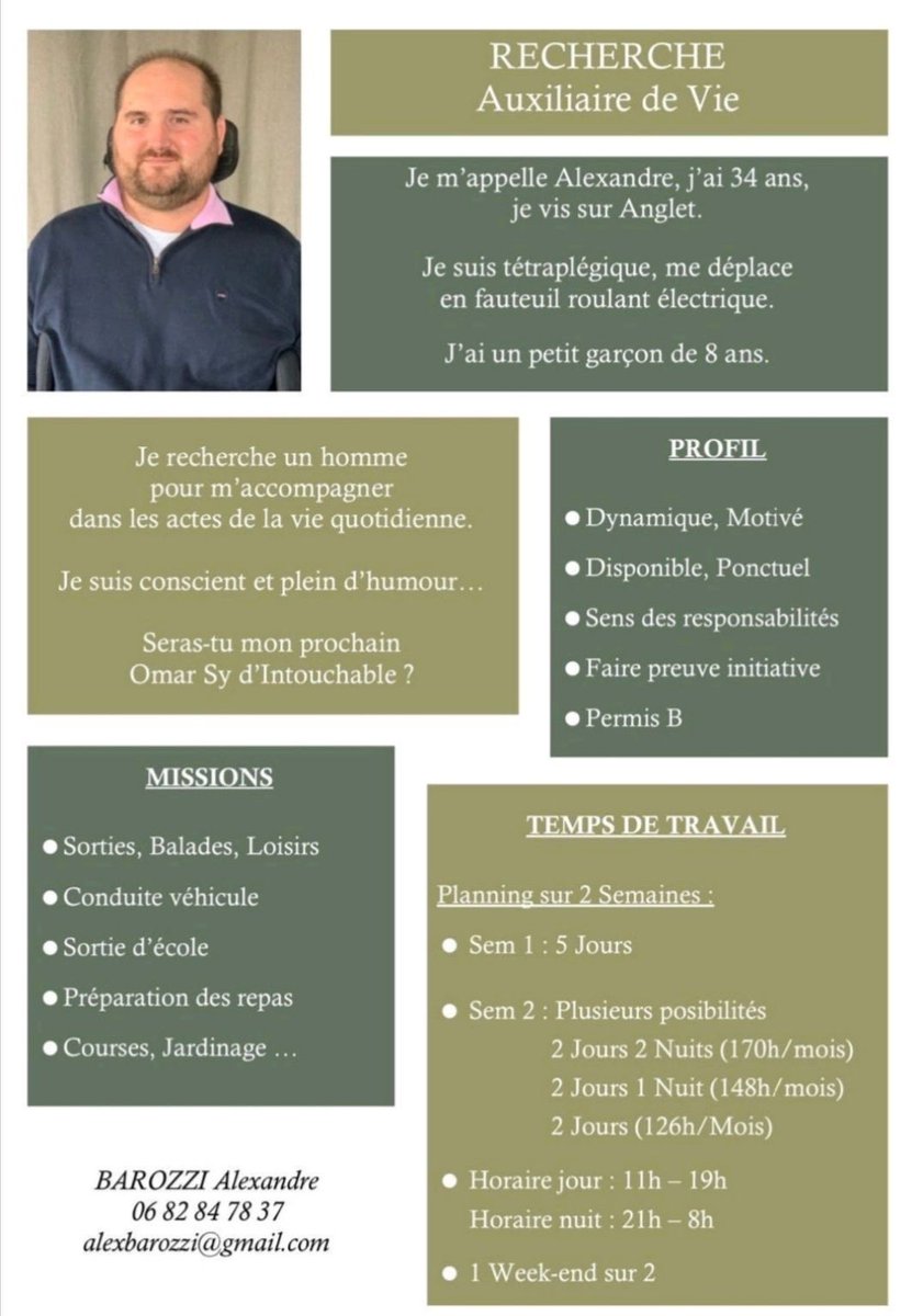 GaelleHermet's tweet photo. Nous connaissons tous forcément quelqu’un qui connaît quelqu’un qui pourra aider M. Barozzi. 

Partageons autour de nous 🙏🏻

#solidarité #unité #auxiliaredevie https://t.co/wQVCCKaEHi