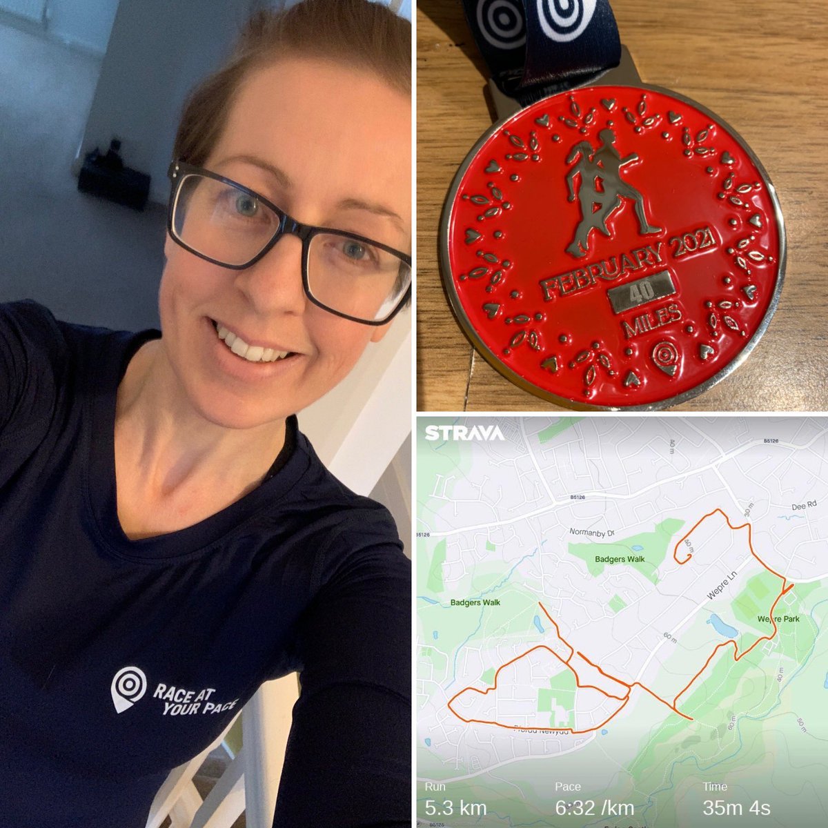 RiallyGoodGrub's tweet image. Super chuffed with my February @raceatyourpace medal! It's not the biggest distance I've done but it's probably the hardest fought for! Just the motivation to get me out on this wet windy day! 

Loving the top this month too - my favourite yet! 😍 

#running #run #raceatyourpace