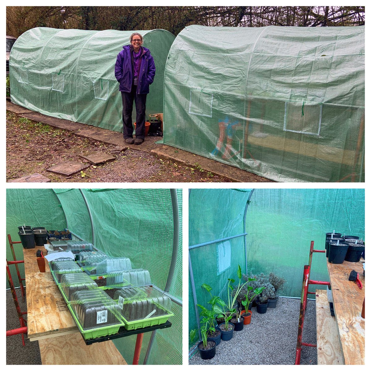 It has not been great here today but Vanessa has been busy in her poly tunnels preparing for the better weather !!