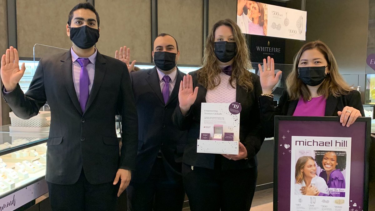 Thanking <a href="/michaelhill/">Michael Hill</a> &amp; their Guilford Mall location in Vancouver for including our <a href="/DFSVancouver/">dfsvancouver</a> ED Amy Robichaud and successful client, Geraldine, to the launch of the "Empowering Women Globally" campaign. #IWD2021 tinyurl.com/9srunnk