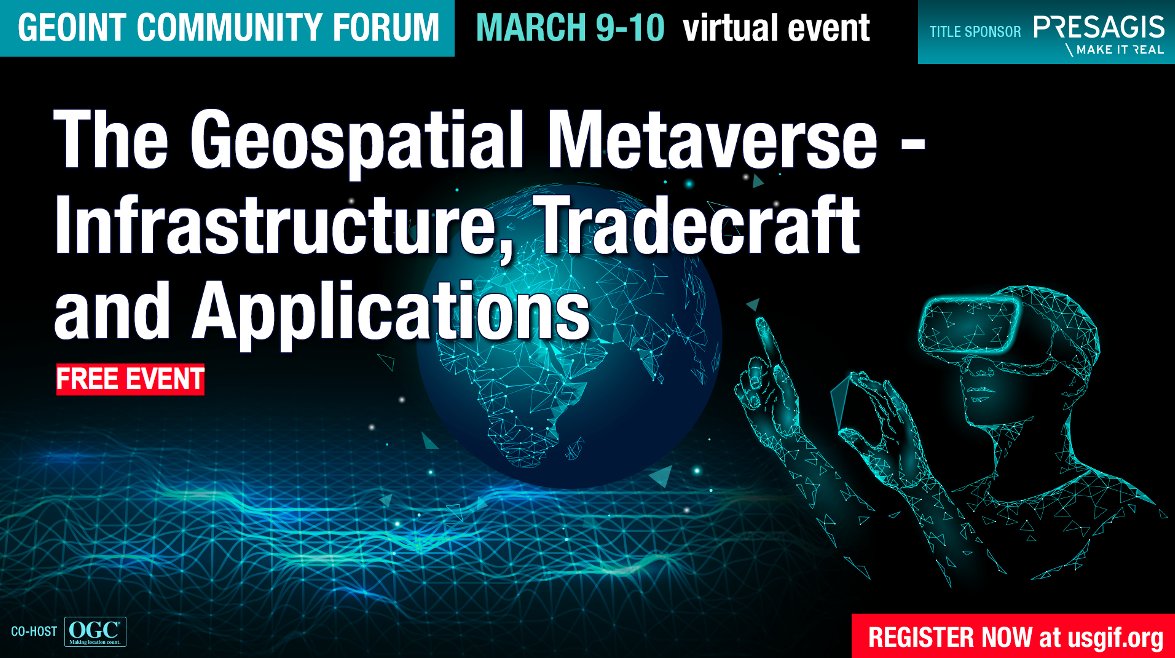 USGIF's tweet photo. Join one of our amazing working groups today at https://t.co/Jy6sU5iJu2.  Special thank you to everyone in MSGWG. #GeospatialMetaverse #PaperTrail https://t.co/wKXZIzUfEr