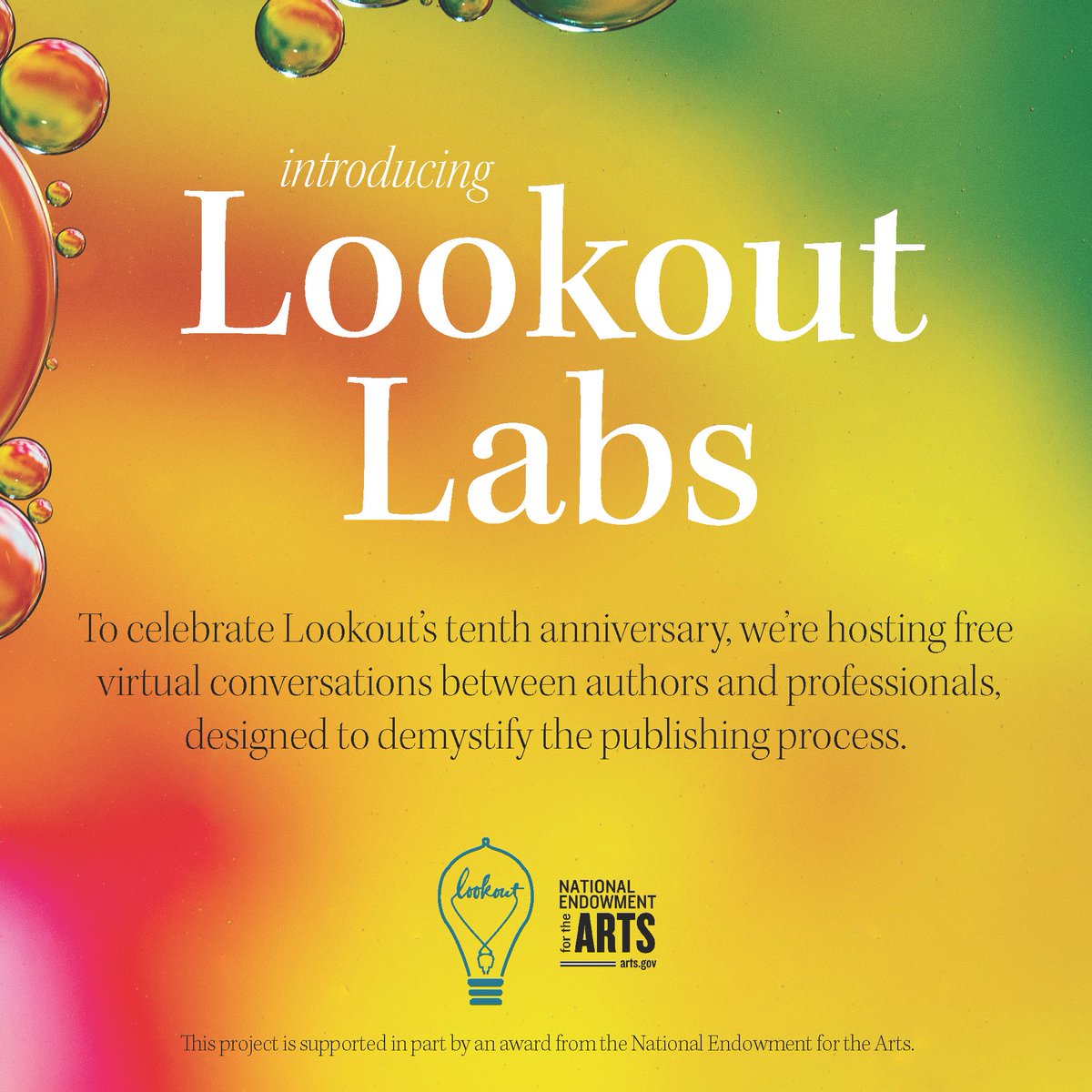 Finishing up your first manuscript &amp; wondering what comes next? Considering a career in publishing but aren't sure where to start? We were newbies once too. Welcome to Lookout Labs: free virtual events with authors &amp; publishing professionals. Register at lookout.org/introducing-lo…