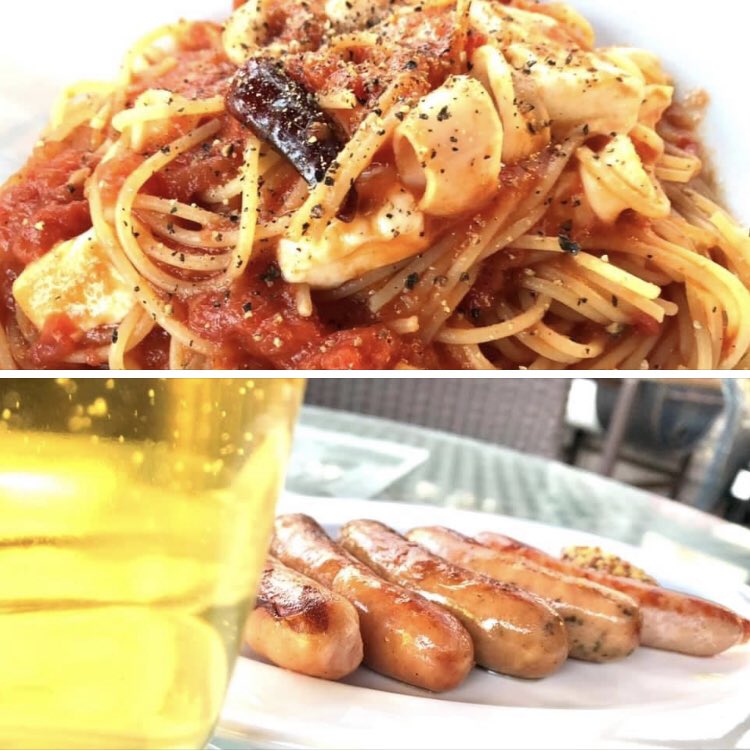 bshunshun's tweet photo. チョリソー500円
生ビール500円
やりいかとトマトソースのパスタ900円🍝

#保土ヶ谷公園
#cafecue
#cue https://t.co/4xQpvQjHiw