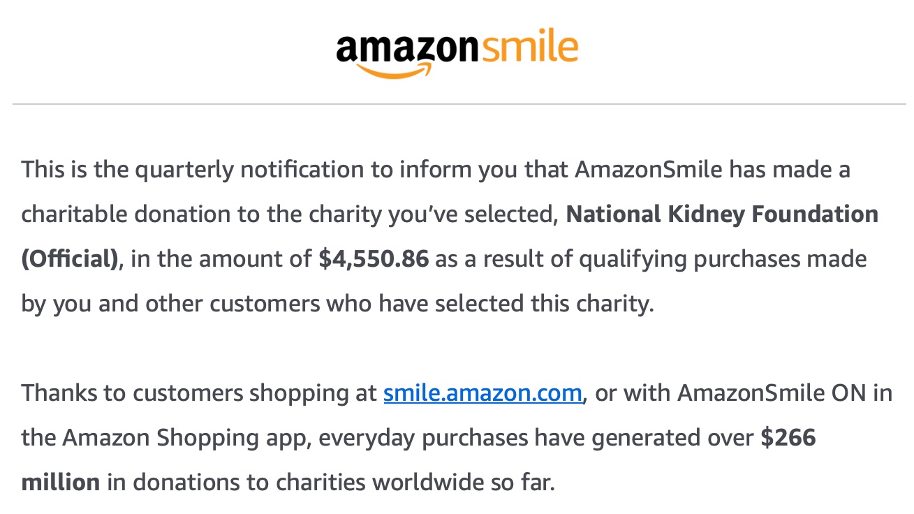 Michael S Balzer If You Find Yourself Not Getting Around Buying On Amazon Do It Via Amazonsmile And Choose Nkf To Donate To Only A Change Of Url But Making