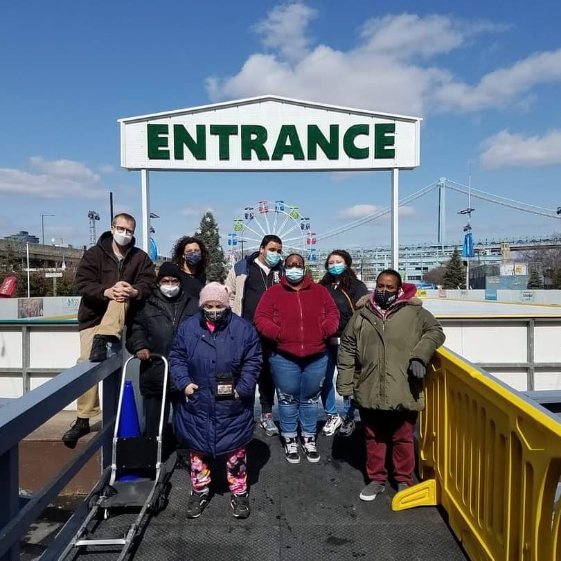 SpArcPhilly's tweet photo. It's hard to believe with the amazing weather this week, it's still winter in Philly. Check out these photos of some winter fun from the crew at #SpArcServices @River_Rink last week! Be sure to π & share to help thank the staff who made this wonderful day happen! #SpArcFun https://t.co/Uedo66VQ8j
