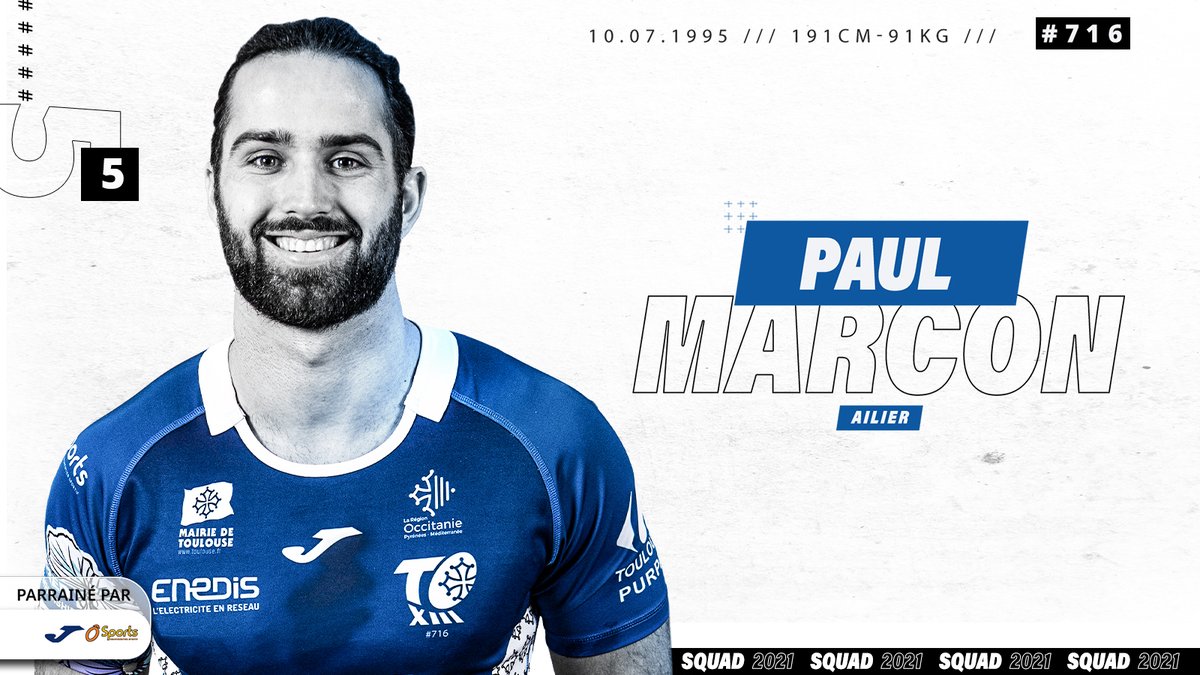 N°5⃣

<a href="/PaulMarcon1/">Paulo</a> international <a href="/FFRXIII/">Fédération Française de Rugby XIII</a>  🇫🇷 et meilleur marqueur de la (courte 😅) saison dernière. 
Parrainé par <a href="/Joma/">joma</a> et #Osports.

👉 bit.ly/2OAJNRA

#TOgether 🔵⚪