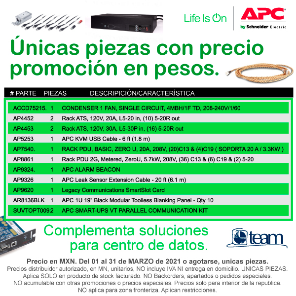 conexionteam's tweet photo. #Teammate sólo en team encuentras las mejores promociones de @APCbySchneider.
Nos preocupamos por mantener protegido tu hogar, oficina y centro de datos. https://t.co/Zu4aankLbb
Contacta con nosotros:
📩 gvilla@teamnet.com.mx
🔋#LifeIsOn #APCteam #EnlaceTeam #comprasonline https://t.co/zIBh4A1Ndy