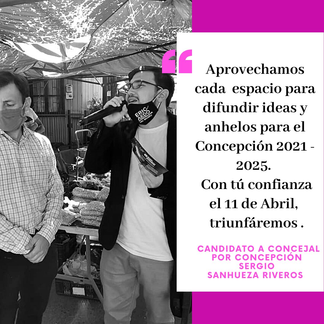 SerSanhueza007's tweet photo. Esta candidatura se ha destacado por escuchar día a día los anhelos penquistas. Mucho podemos lograr. #ConcejalPorConcepcion https://t.co/xzpi4iXauV