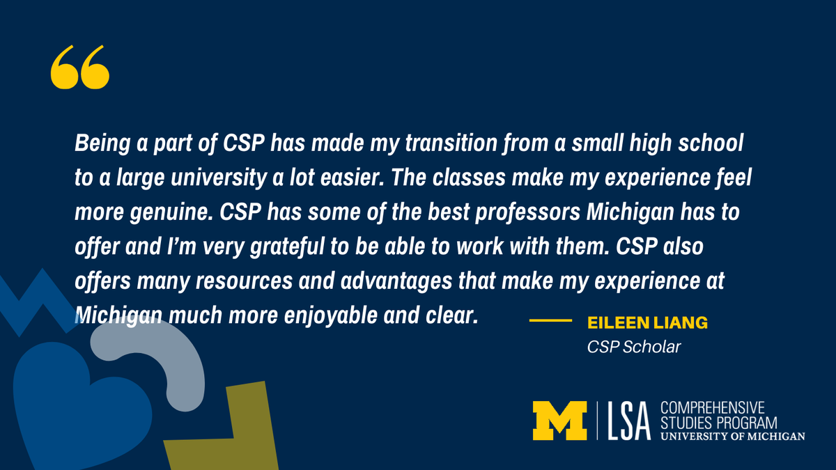 Thanks for sharing your story, Eileen!💙 Give to CSP today on #GivingBlueday to support students like Eileen. myumi.ch/wleOv