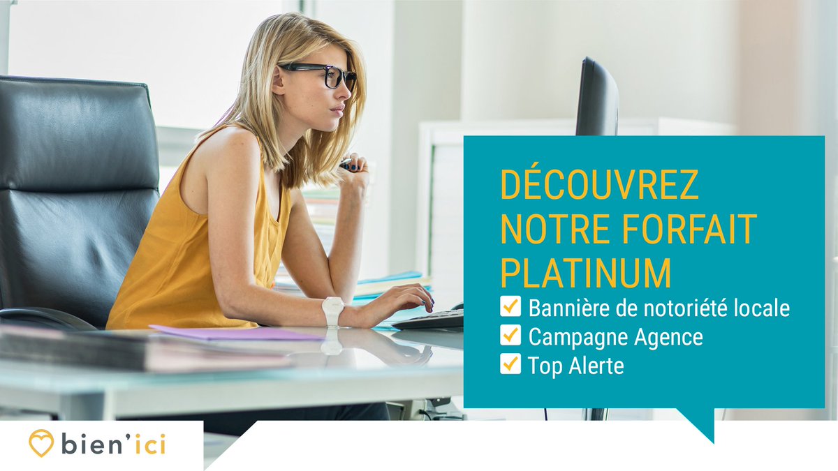 bienici's tweet image. Pourquoi passer au forfait Platinum pour votre agence ? 🤔
✅  Renforcez la visibilité de votre agence grâce à la bannière de notoriété locale
✅  Développez votre notoriété avec la campagne Agence
✅  Devenez la référence marché avec le Top Alerte

👉  bit.ly/Bienici_Nousco…