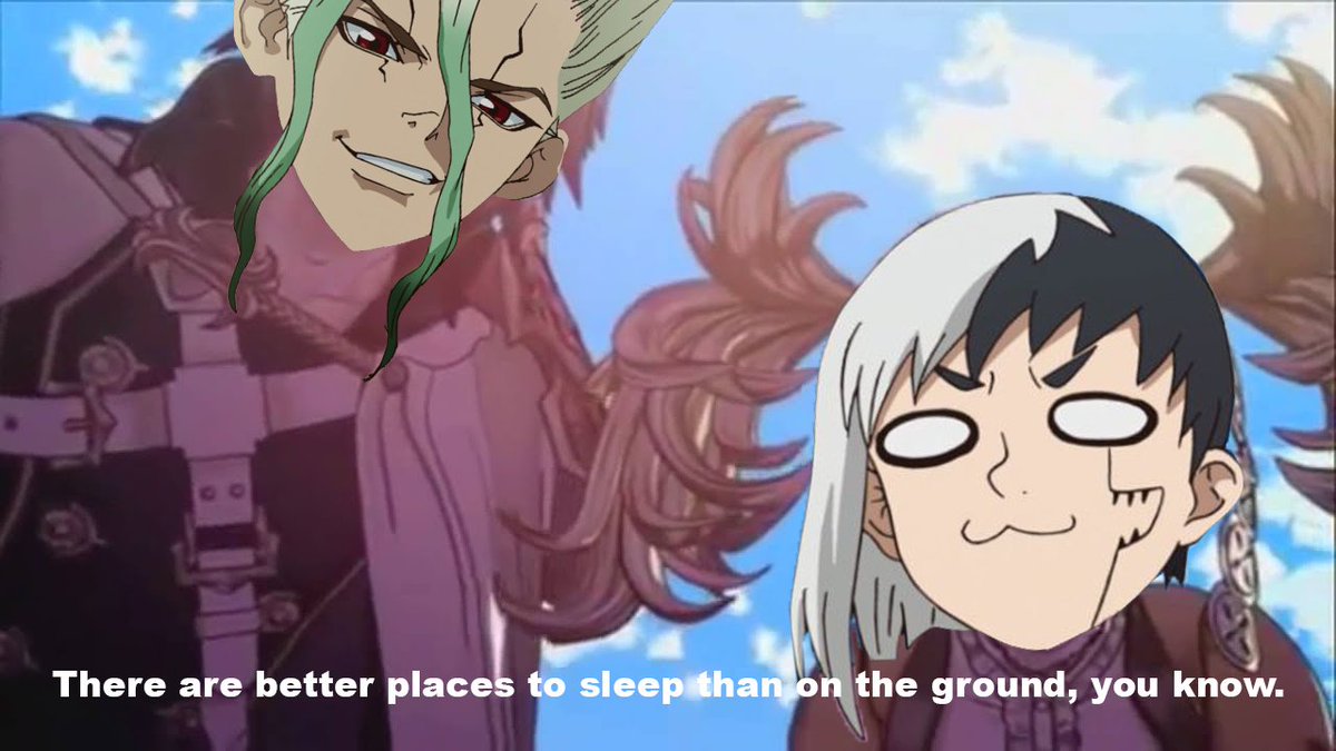 CallofWhiteFang's tweet photo. #Drstone188 Spoilers.

POV: You're Tsukasa, Hyouga, and Kohaku after being successfully revived with no complications. 

Yes I'm in denial #DrSTONE #dcst https://t.co/CBrrLivPCs
