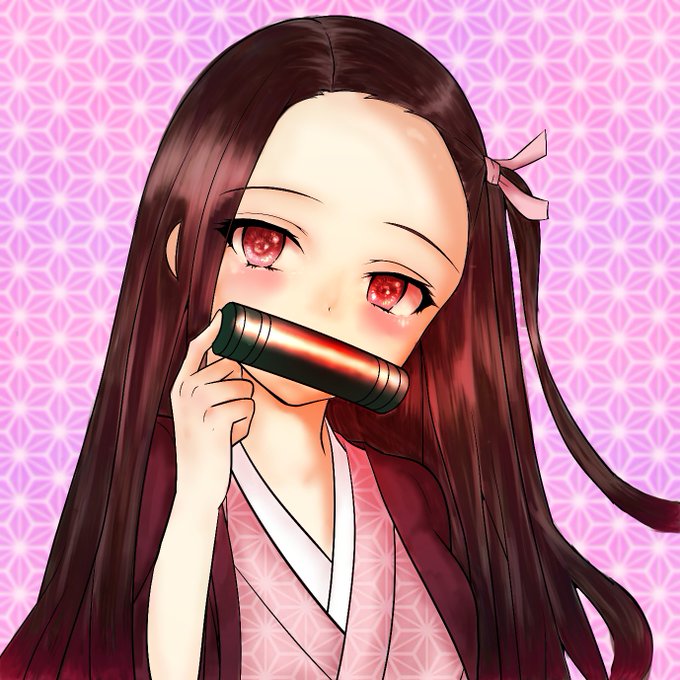 ふむふむさんがTwitterに投稿した竈門禰豆子(鬼滅の刃)のイラスト。