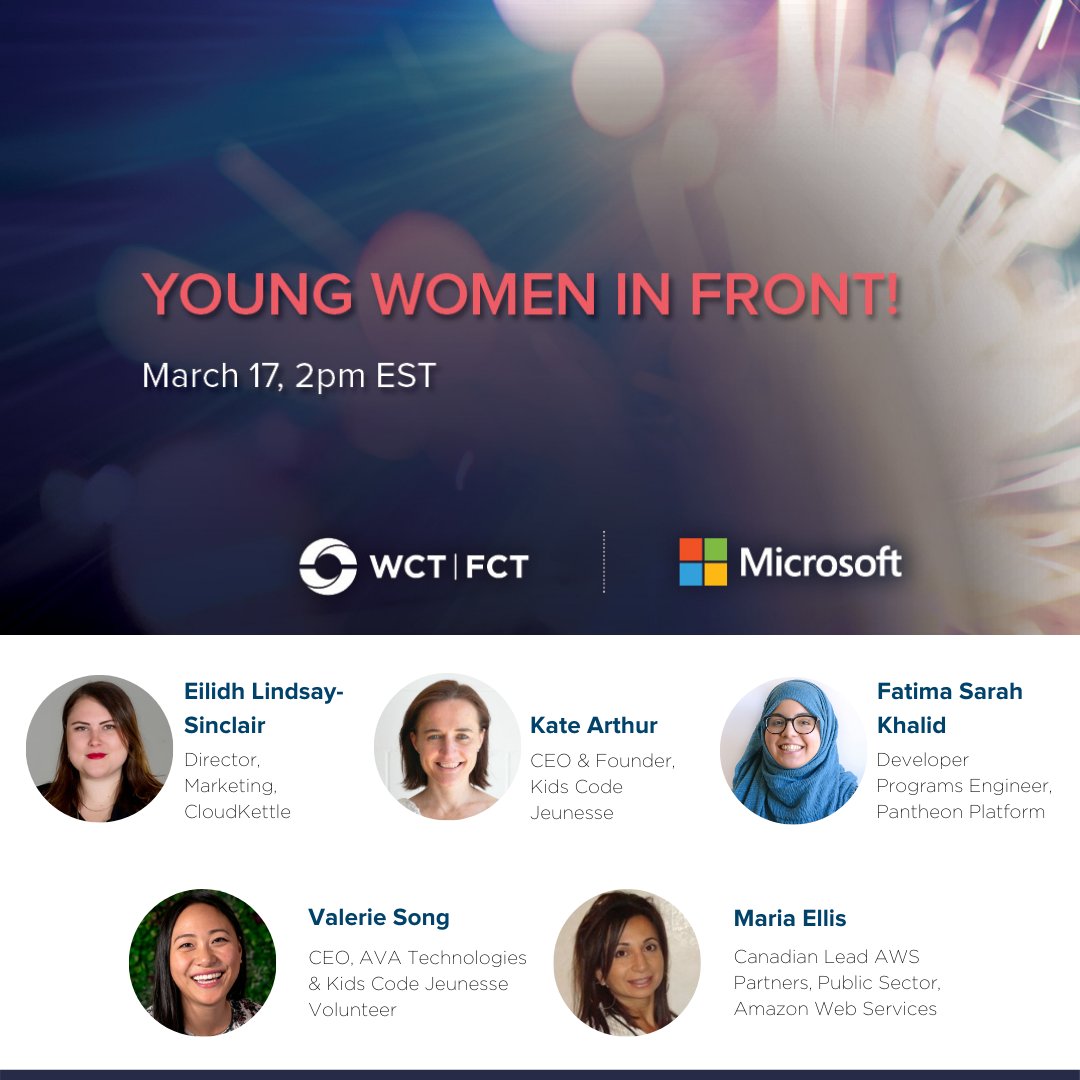 Join Eilidh Lindsay-Sinclair (2020 Rising Star) on March 17 for a #webinar featuring “Young #Women in Front!” The webinar promises to deliver a stimulating conversation about the questions that inspire #growth. Reserve your spot today: bit.ly/wctcelebrates #SparksOfChange