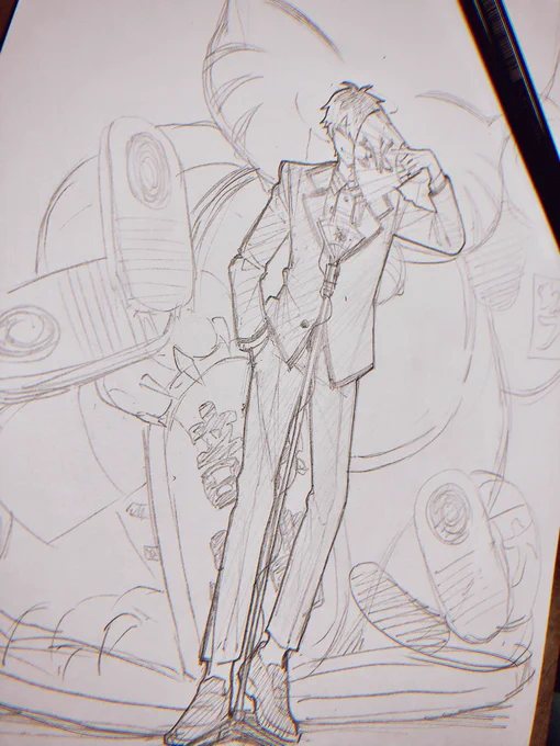 紙にラフを描くのが好きで、清書しないままいろいろ増えていく……… 