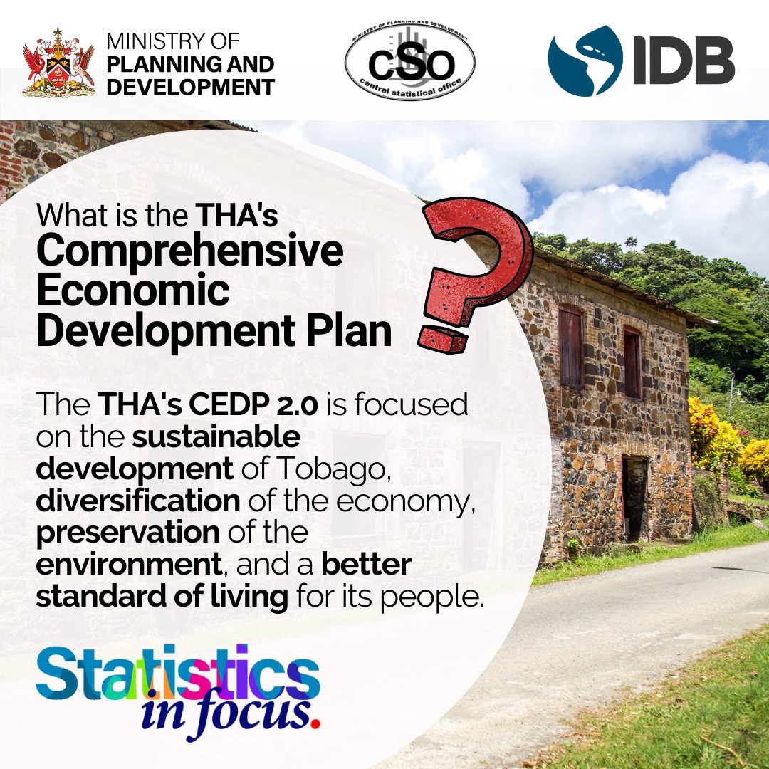 PlanningTT's tweet photo. What is the THA's Comprehensive Economic Development Plan?
Get your copy of this week's Thursday Guardian Newspaper to learn more about the CEDP 2.0 in our "Statistics in Focus" column. ๐ฐ๐๐
#statisticsinfocus #CSO #THA #Tobago #development #data #nationalstrategy https://t.co/rLlu1ZuuXf