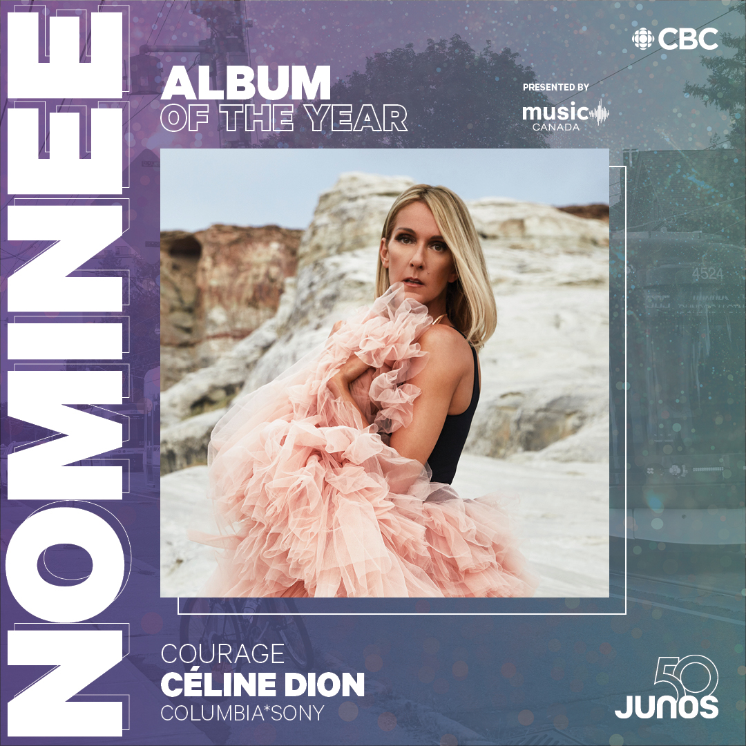 I feel so grateful for receiving three @TheJunoAwards nominations! Thank you to everyone who collaborated with me and worked so hard on 'Courage'. And congratulations to all the incredibly talented nominees! ✨ ❤ - Celine xx...

#JUNOS