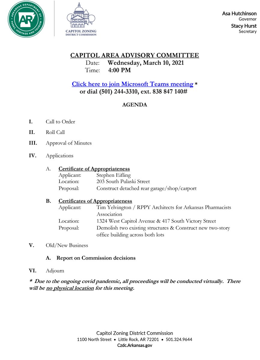 CapitolZoning's tweet photo. The Capitol Area Advisory Committee will meet today at 4 pm to consider the following agenda. Feel free to join the meeting here: https://t.co/2KRo7gV99k https://t.co/vU3w3yeX7B