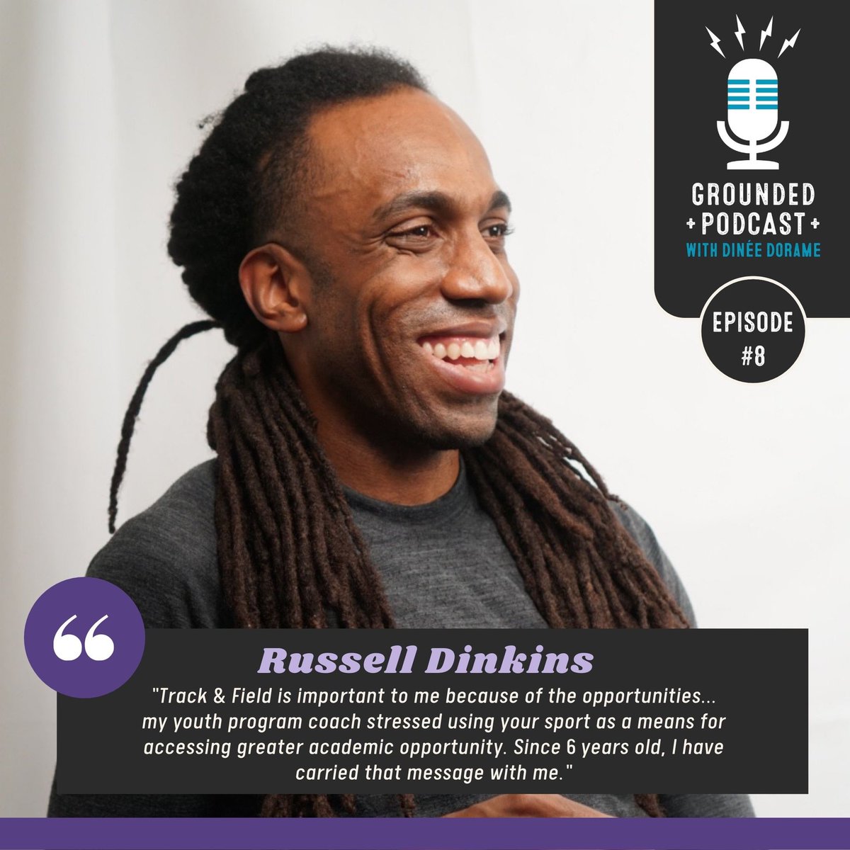 groundedpod's tweet photo. ⚡️ EPISODE 8: Russell Dinkins on Saving College Track &amp; Field // @DancingDinks 

🎧 Listen now on Spotify, Apple Podcasts, Stitcher, SoundCloud, or https://t.co/JN6s0bgivQ! ➕➕➕➕
#GroundedPod #WhatGroundsYou #NewEpisode https://t.co/ACviz9N1x6