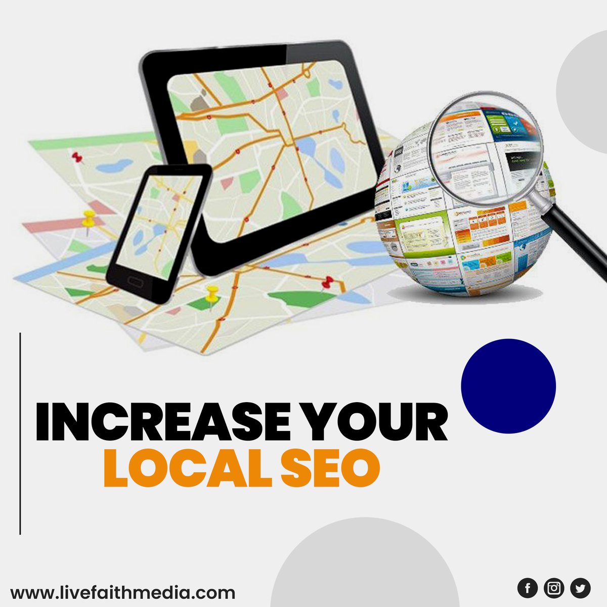 Focus on the important factors of local SEO and rank on page one of local google searches! 
Hire us @livefaithmedia for your church or nonprofit web and digital marketing services.

#digitalmarketingagencyonline #seo #localseo #gamechanger #seotips #seoservices #seomarketing