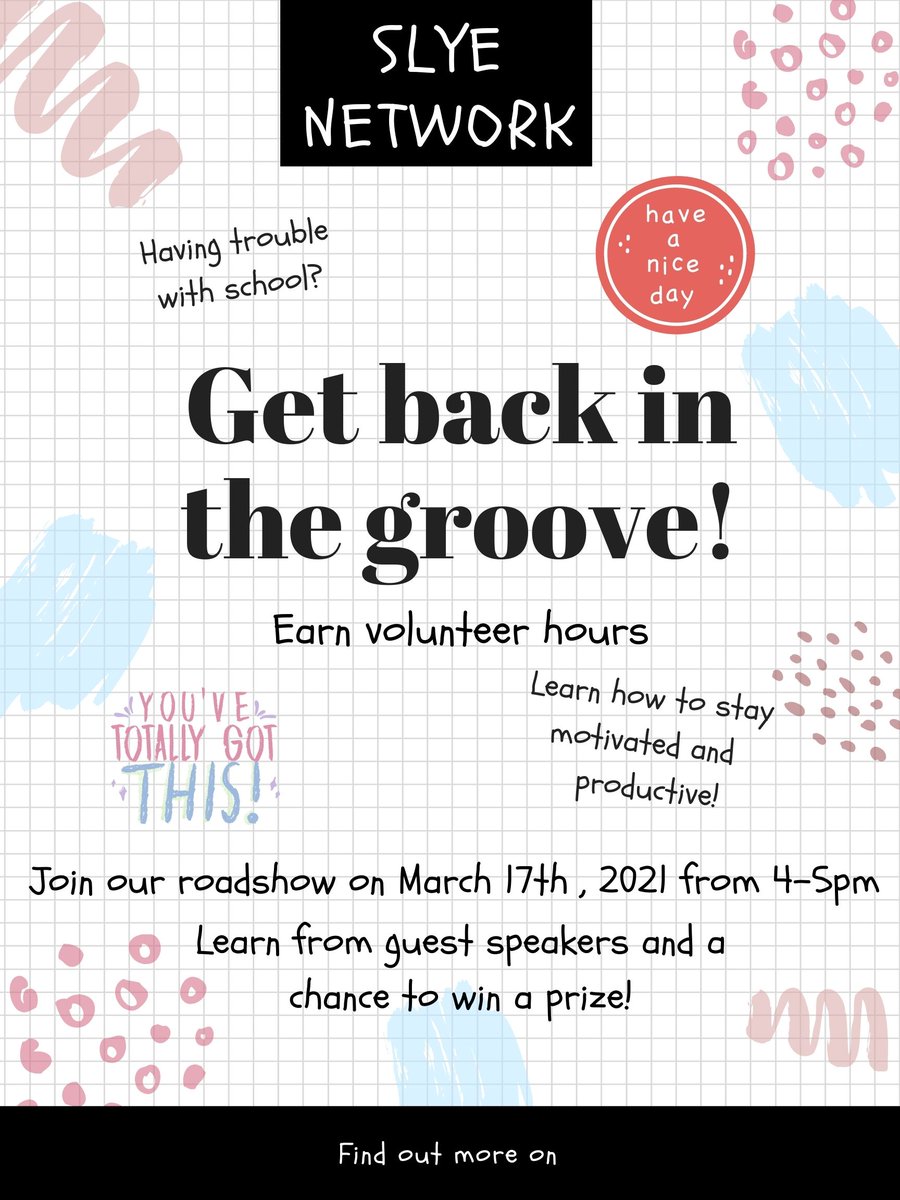 Hey #Youth! Check out some of our upcoming Roadshows! Learn more abt youth #teamwork on March 16, #Productivity and #Motivation on March 17, &amp; #BlackLivesMatter on March 18! Prizes and #volunteer hours will be given out! Limited spaces, register now! Eventbrite link in bio!