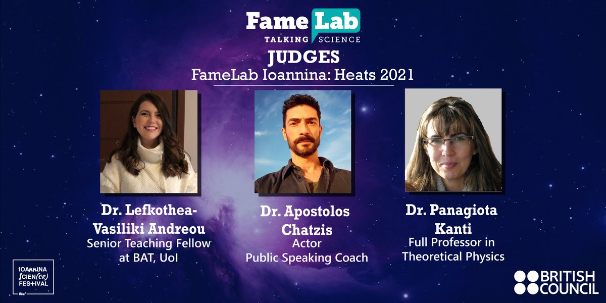 Our <a href="/FameLab/">FameLab</a> Ioannina Heats 2021 Judges are announced.

Good luck to all the contestants.