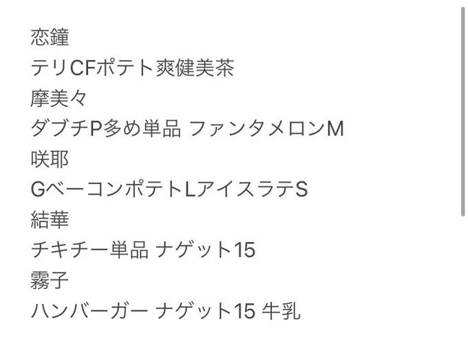 フォロワーと283マクドナルド妄想しとりました アンティーカはシェア物ダブり発生するし、ストレイはあさひが頼みすぎるのをみんなで食べます!! 