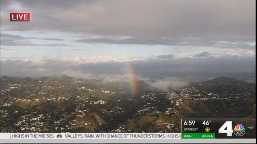 RobinWinstonTV's tweet photo. The greater your storm, the brighter your rainbow. @NBCLA #NewsChopper4Alpha @latrafficgal #WednesdayMotivation https://t.co/q5lmrgc03g