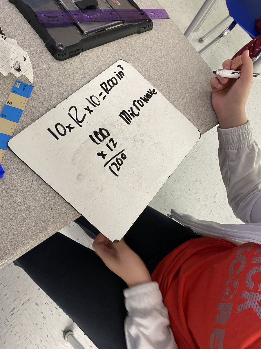 jestaylor_fifth's tweet photo. Finding the volume of real world objects, it was a great time in math this morning! @KeithAllshouse @woodje_5th https://t.co/hel0dX7jRJ