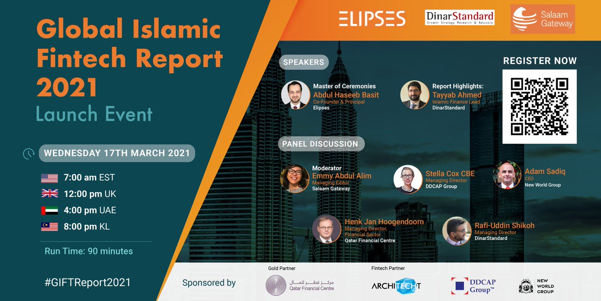 Join our Co-Founder &amp; Principal <a href="/abdulhbasit/">AHB</a> for the Launch of the Global Islamic Fintech Report 2021 next week

Wed 17th March 2021 
🇬🇧 12pm
🇺🇸 7am (EST)
🇦🇪 4pm
🇲🇾 8pm

Sign Up here: us02web.zoom.us/webinar/regist…

#Fintech #islamicfintech #GIFTReport2021

<a href="/SalaamGateway/">Salaam Gateway</a> <a href="/DinarStandard/">DinarStandard</a>
