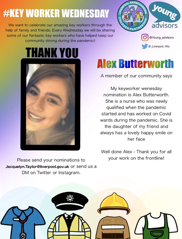 _Liverpool_YAs's tweet photo. Today we celebrate #KeyWorkerWednesday💫. We’d like to say a huge well done and thank you to Alex Butterworth for all the hard work you have been doing during the pandemic as a newly qualified nurse on the front line in Covid Wards👏❤️
#TheTogetherProject #Community #Liverpool https://t.co/hYfHD6DEdH