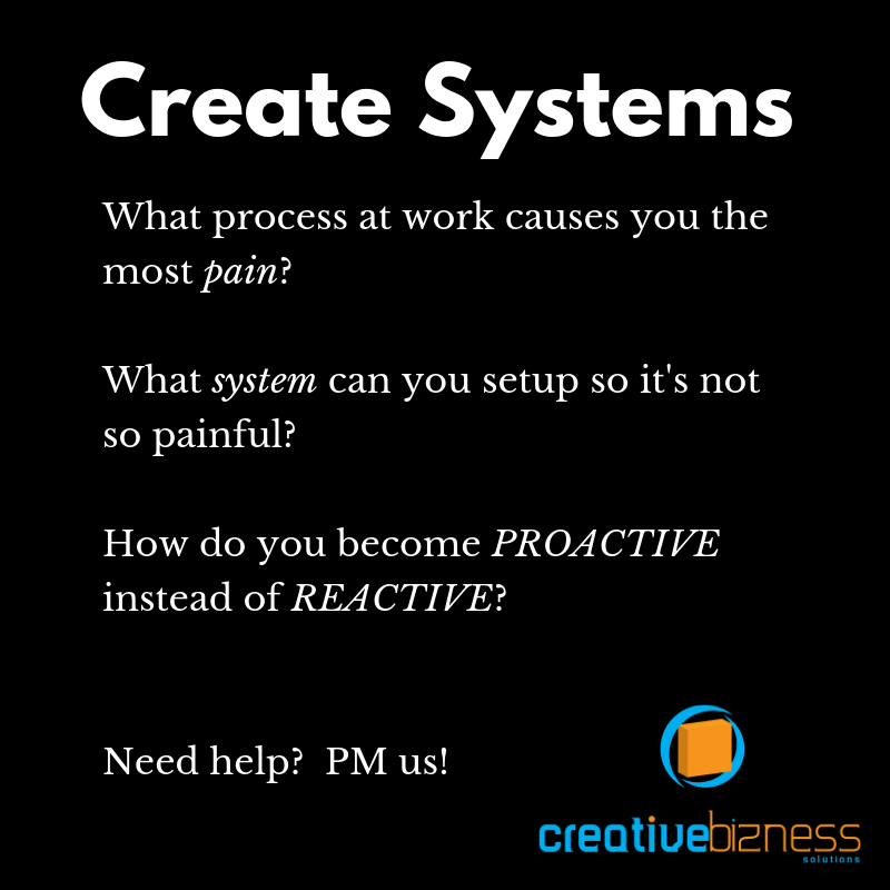 CreativeBizSol's tweet image. Be Proactive NOT Reactive! #SmallBusiness #CreateSystems