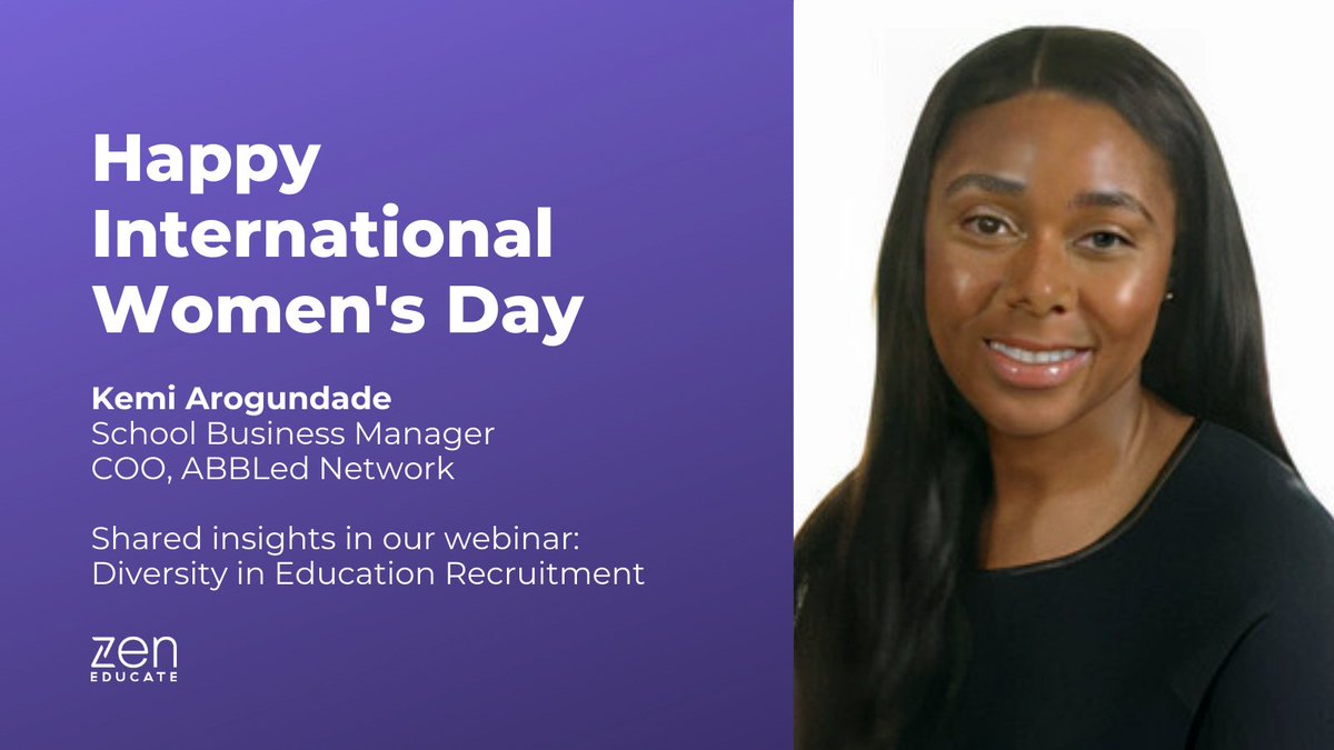 #IWD2021 Shout out thanks to @kemi_aro for discussing ethical practices in our Diversity in Education Recruitment webinar.

💻 Watch: ow.ly/4g5D50DR2x0

@ABBLed_network @BAMEedNetwork @ISBL_news @BAME_Leadership @WomenEd

#diversityEd #SLTChat #SBMChat