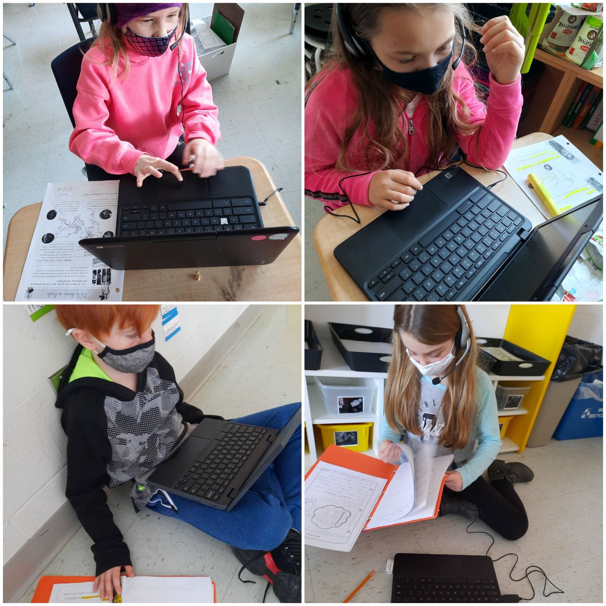 Literacy rotations today include Je lis reading at our independent levels and practicing Google Read &amp; Write speech to text function to summarize our text.