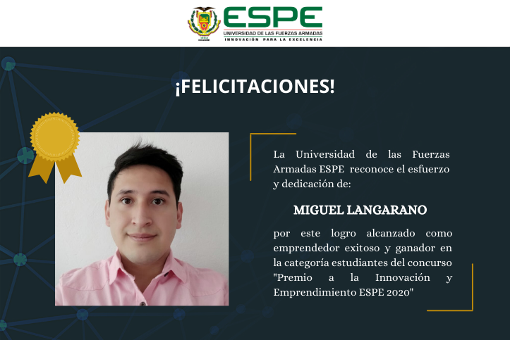 ESPEU's tweet photo. 🥇Ganador: Miguel L, estudiante de la carrera de https://t.co/E9N3v4hm1F es fundador de Snaps Eats, plataforma de delivery que durante la pandemia permitió a 200 establecimientos continuar vendiendo sus productos.

👉Info: https://t.co/tqBxR0aTFt 

#EmprendeESPE #YoSoyESPE https://t.co/kZCiKczHXc