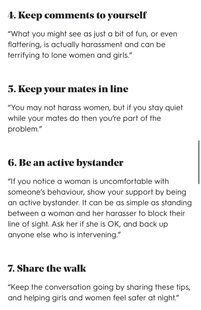The news is pretty horrific right now, with the latest on Sarah Everard and statistics showing 80% of women have suffered sexual harassment in public. Here’s some great tips on how to make women feel safer, instead of expecting them to live differently to be safe.