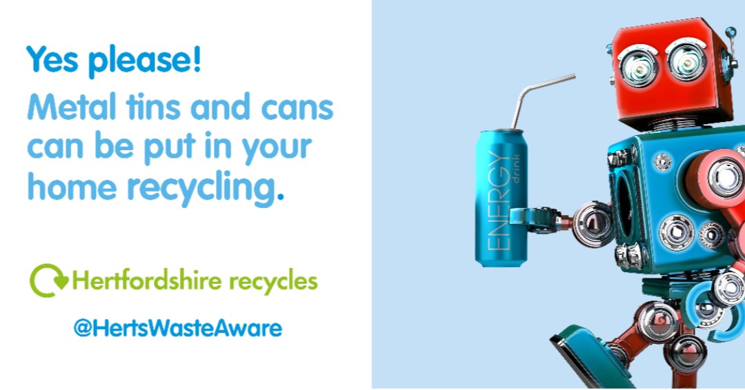 To save space in your home recycling, squash your tins and cans before recycling 🥫 ♻️

Check there is no food or liquid left in them first. It does not need to be spotless, a quick rinse will do 💦

Find out what you can recycle at home at wasteaware.org.uk/recycleright