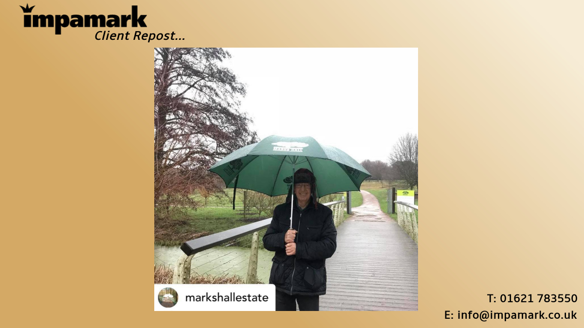 Impamark's tweet photo. With outdoor socialising not far away, there is no better time to invest in #printedproducts that will be seen!

Be like @markshallestate  and choose #brandedumbrellas ☂️

Available in plenty of colours &amp; styles 👍

#ClientReposts

📞  01621 783550
📧  info@impamark.co.uk https://t.co/NGtJibWh1P