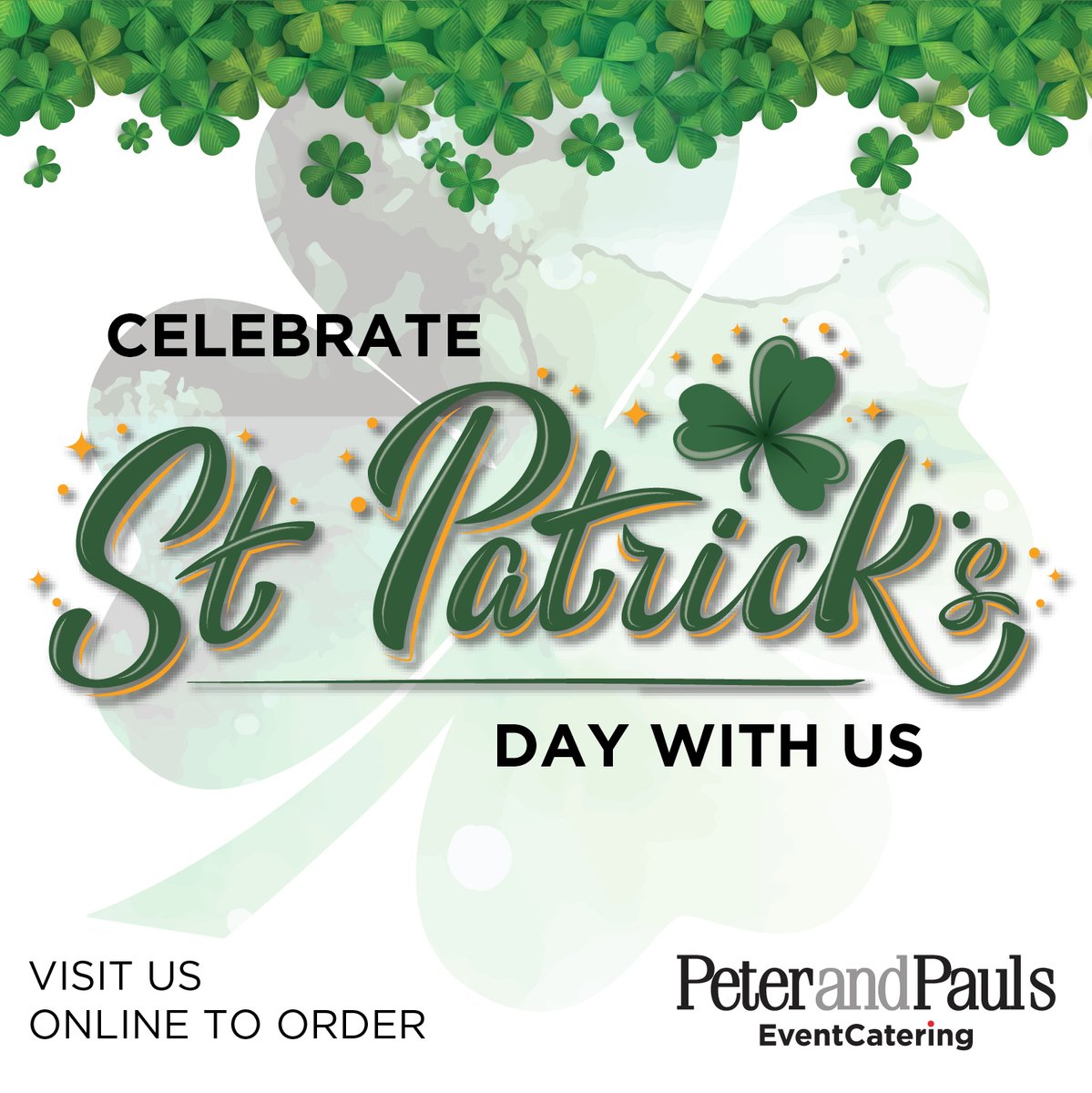 Get ready to (sham)rock! Celebrate St Patrick's Day with us! Order from our 5-star, curated menu, and lucky for you, receive 15% off of your entire order when you use the promo code PICKUP15 or use CHEERS6 to receive a 6-pack of craft beers (on orders of $125 or more)